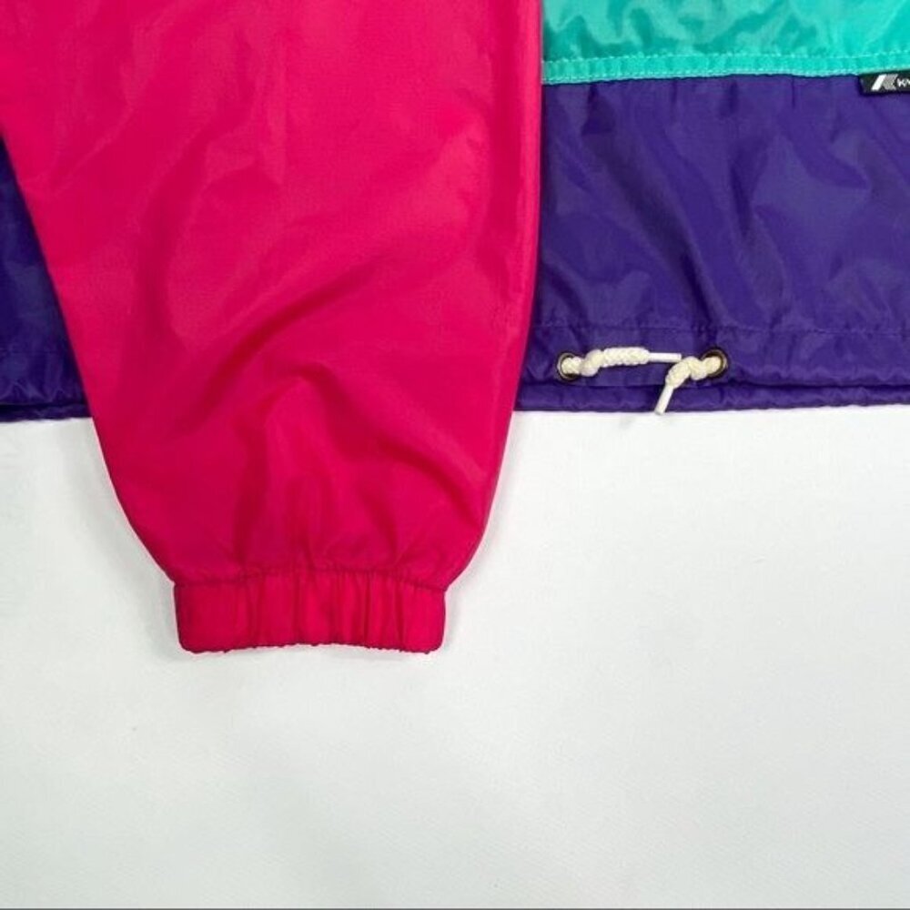 KWAY Multi Color Waterproof Hooded Windbreaker 2 in 1 Bag S - Picture 5 of 16